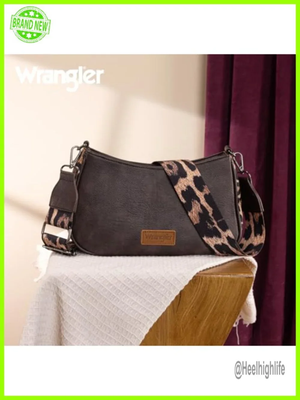 Wrangler Aztec Print Hobo Shoulder Bag with Detachable Crossbody Strap